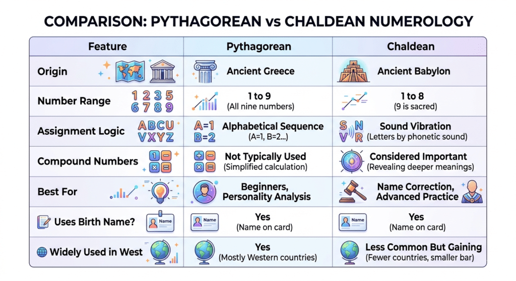 Pythagorean vs Chaldean Name Numerology
