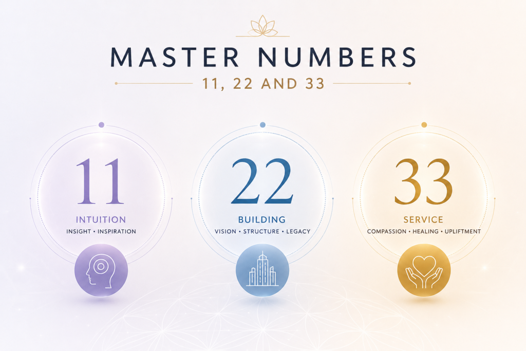 master numbers in numerology 11 22 33 meaning