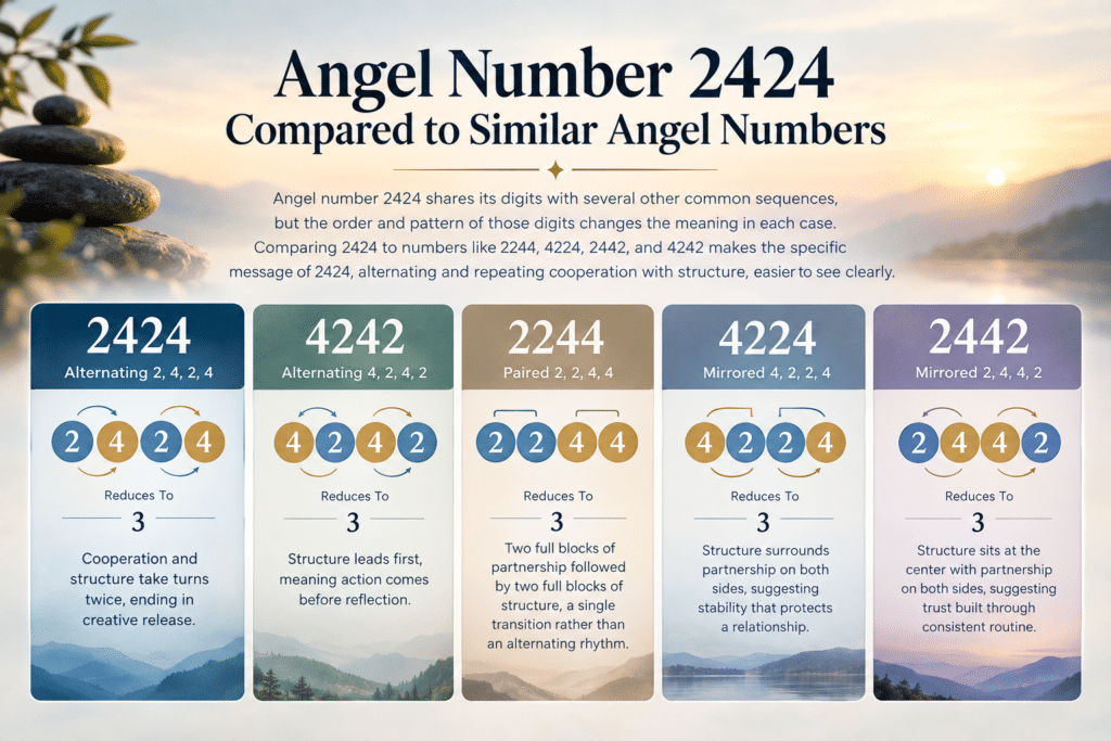 Angel Numbers 2424 Compared